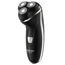 Бритва аккумуляторная, 3 бреющие головки, черный Delta lux DL-0725
