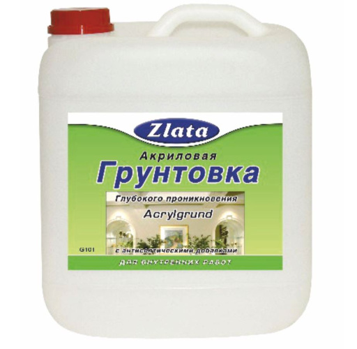 Грунтовка акриловая для внутренних работ 10,0кг Zlata