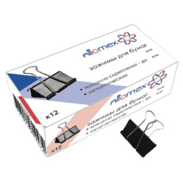 Зажим 41мм Attomex, металлический, черный, на 200 листов 4131304