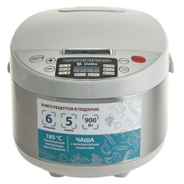 Мультиварка 5л, 900Вт, 6 программ, белый Delta DL-6529