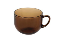 Бульонница стеклянная с одной ручкой 670мл Basilico (Gigantesca) дымка Ca del Vetro 62043-12