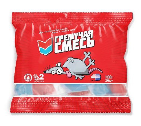 Брикет тесто для уничтожения грызунов Гремучая смесь  100г