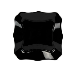 Тарелка стеклокерамическая мелкая квадратная 260мм черный Фокус 100ч-ткв12