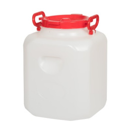 Бочка  40л пластиковая пищевая квадратная, горловина d-21,5см с навесными ручками Дачная белая Радиан