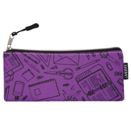 Пенал Devente плоский School, фиолетовый, на молнии 7024071