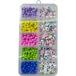 Набор для творчества бусин. Devente Diy круглые ассорти, в контейнере 8001431