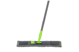 Швабра для пола плоская с насадкой из микрофибры с карманами, с телескопической металлической ручкой, серый Рыжий кот МорМ3/005935