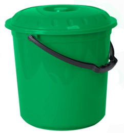 Ведро пластиковое 15л с крышкой мерное Тюльпан, цвета в ассортименте Ар-Пласт 02025+13025