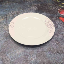 Тарелка фарфоровая мелкая 250мм с узором Цветок Радужный Дом РД85196