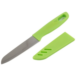 Нож стальной Busta 95мм пластиковая ручка, овощной, в ножнах Mallony 005256