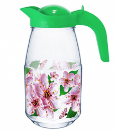 Кувшин стеклянный 1,5 л с крышкой Сакура Декостек 1607-Д