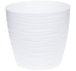 Кашпо пластиковое Дюна с поддоном 1,7л d-15см h-14см белый Idea М3068