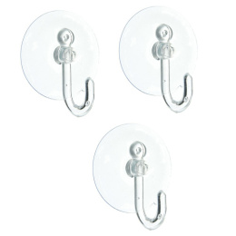 Крючки пластиковые набор  3шт. на присоске прозрачные Vetta WF-058/440-031