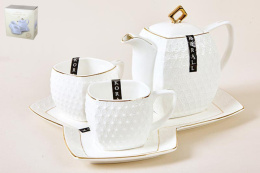 Набор чайный керамический  4 предмета 240мл, 650мл Снежная королева, в п/у Коралл СМВ0122-А