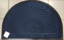 Коврик придверный влаговпитывающий на резин. основе ворс полукруглый 60х 90см Уют Классик, синий, в ассортименте ComeForte