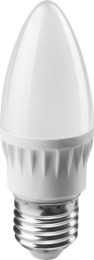 Лампа светодиодная  6Вт (эквивалент  60Вт) 230В E27 4000К белый (дневной) свет свеча Онлайт ОLL-C37-6-230-4K-E27-FR