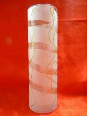 Ваза для цветов стеклянная цилиндр h-26см d-10см искра матовая роспись, в п/у Красота стекла 176/21