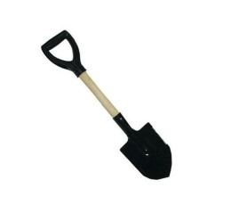 Лопата автомобильная металлическая 21х15,5х66см, 1,5мм, с зубьями, деревянный черенок, V-ручка Инструм-Агро 010424-1