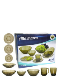 Набор столовый стеклянный Alta Marea 45 предметов дымка Ca del Vetro 62207