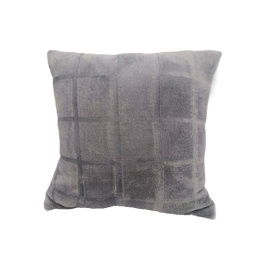 Подушка 40х40см фланель-холофайбер Клетка серая ДомВелл 