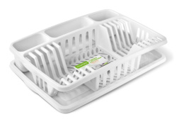 Тарелосушка пластиковая с поддоном 50,8х33,8см Фланто, белый Martika С488БЕЛ