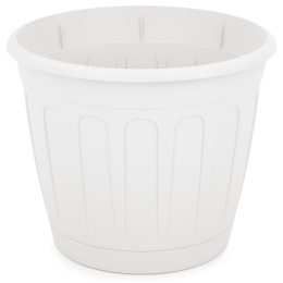 Горшок для цветов пластиковый Дионис с поддоном 3,6л d-20см белый Альтернатива М8247