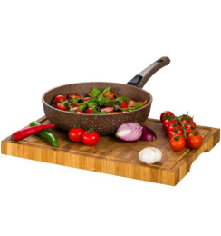 Сковорода алюминиевая литая с антиприг. покрытием Гранит d-28см глубокая без крышки съемная ручка, браун-браун Deco-Dariis HUR-A-111 DBB