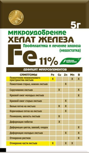 Хелат железа 5г Буйские удобрения