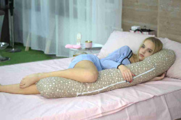 Подушка многофункциональная форма "L" 145х65см (бязь) Звезды кофе 7174/31, в пакете ДомВелл 