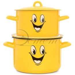 Эмаль набор посуды Эстет 2 предм. кастрюли цилиндрические с металл. крышками 2,9л, 4,3л Улыбка Эстет ЭТ-72927