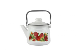 Чайник эмалированный 2,5л с подвижной металл. ручкой с декором Магн Тюльпаны Эмаль Магнитогорск 01-2711/4