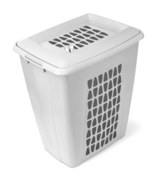 Корзина для белья пластиковая прямоугольная 45л 43х33х49см Молетта, светло-серый Martika С701СЕР