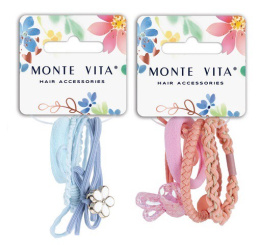 Резинки для волос Monte Vita набор   4шт. с декором, 5см, ассорти 457069