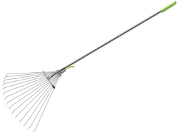 Грабли веерные раздвижные 15 зубьев оцинкованные металлический черенок Центроинструмент 0231-5
