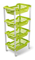 Этажерка четырехсекционная пластиковая Джета универсальная на колесах 44х30х8см оливковый Martika С736