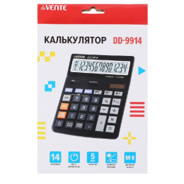 Калькулятор Devente DD-9914 14 разрядов, 154х203х25мм, черный 4031335