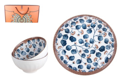 Набор подарочный фарфоровый 5 предметов (блюдо круглое 200мм + пиалы 115мм - 4шт.), в п/у Коралл 9301