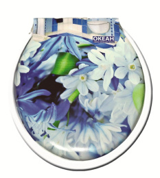 Сиденье для унитаза мягкое с рисунком Подснежники Океан 103-311-01-В-29