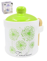 Сахарница керамическая (доломит) 370мл с ложкой Нежность, в п/у Lavenir HC205-D211