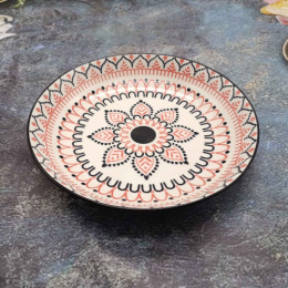 Тарелка керамическая мелкая 220мм с узором Элегия Радужный Дом РД84403