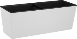 Ящик для цветов балконный пластиковый  40х14,8х14,3см London Cube c дренажной вставкой 7л, белоснежный жасмин InGreen IG780510048