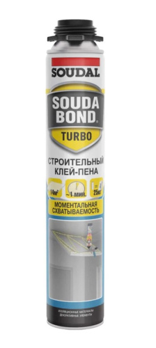 Клей-пена полиуретановый пистолетный Soudal Soudabond Турбо 750 мл 168513