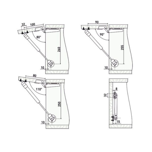 Газовые лифты StahlBuro N60, матовый хром StahlBuro 42739