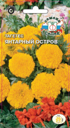 Тагетес прямостоячий (Бархатцы) Янтарный остров 0,1г цветной пакет Седек