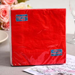 Салфетки бумажные  20шт. 33х33см 2-х слойные, красный New Line Fresco 6073912