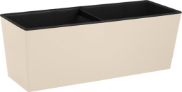 Ящик для цветов балконный пластиковый  40х14,8х14,3см London Cube c дренажной вставкой 7л, калифорнийский миндаль InGreen IG780510006