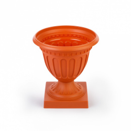Вазон для цветов пластиковый Олимпия на ножке  6л d-29,5см h-30см коричневый Альтернатива М9077