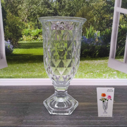 Ваза для цветов стеклянная кубок h-27см d-13,5см Радужный Дом РД20617