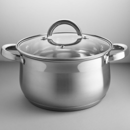 Кастрюля из нержавеющей стали  4,0л 200мм стеклянная крышка Webber BE-145/2