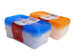 Контейнеры для СВЧ пластиковые набор 3шт. прямоугольные 0,7л Каскад Полимербыт С54001